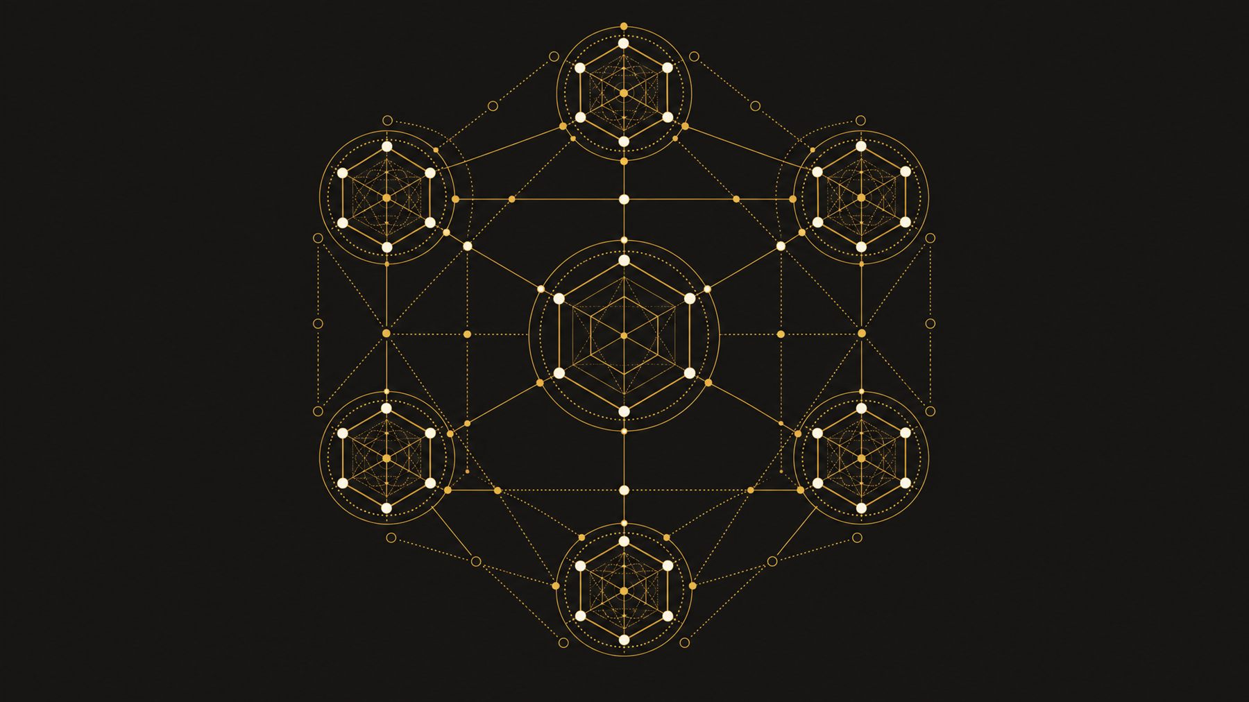 Geometric network node pattern — AI agents working together for Charleston businesses